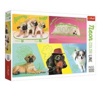TREFL Puzzle Neon Color Line Dog Relax 1000 pièces