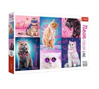 TREFL Puzzle Neon Color Line Super Cats 1000 pièces