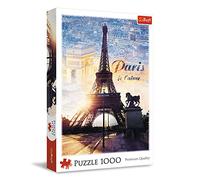 Trefl - Puzzle Paris à l'Aube - 1000 Pièces, France, Capitales d'europe, Vue sur la Tour Eiffel, Arc de Triomphe, DIY Puzzle, Divertissement Créatif, Cadeau, Puzzle