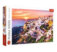 Trefl Puzzle Paysage Lever de Soleil sur Santorini 1000 Pièces - Convient pour Les Adultes - Aide à la Relaxation - Emboîtement Aisé des Pièces - Idéal pour Un Cadeau 10435 Chevaux Au Galop