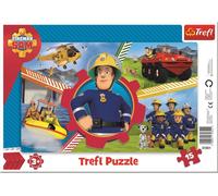 Trefl, Puzzles en Cadres, Jour de Sam Le Pompier, Sam Le Pompier, 15 Pièces, pour Enfants à partir de 3 Ans