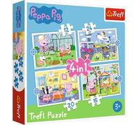 Trefl - Puzzle - Souvenirs de Vacances Peppa Pig 12 à 24 Pièces, 4 Sets pour Les Enfants à partir de 3 Ans