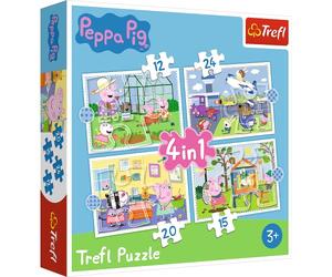 Trefl - Puzzle - Souvenirs de Vacances Peppa Pig 12 à 24 Pièces, 4 Sets pour Les Enfants à partir de 3 Ans
