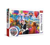 Trefl - Puzzle Spiral: Festival de Ballons - 1040 éléments - Forme en Spirale, Images torsadées, Ballons colorés, Divertissement créatif, Amusement pour Adultes et Enfants à partir de 12 Ans