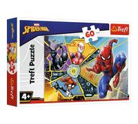 Trefl - Puzzle - sur la Toile de Spider-Man Disney Marvel Spiderman 60 Pièces, pour Les Enfants à partir de 4 Ans