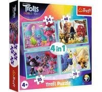 TREFL Puzzle Trolls 2 : Tour du monde 4in1 (35,48,54,70 pièces)