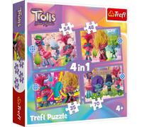 TREFL Puzzle Trolls 3 : Colorful Adventure 4in1 (35,48,54,70 pièces)