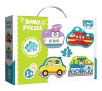 Trefl, Puzzle, Véhicules, 2 Pièces, 4 Sets, Baby Classic, pour Enfants à partir de 1 an, Vehicles