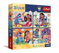 Trefl - Puzzles 4 en 1 : Lilo & Stitch, Cosmic Stitch - 4 x 88 pièces - Affiche Unique, Lot de Quatre Puzzles pour Les Enfants à partir de 5 Ans
