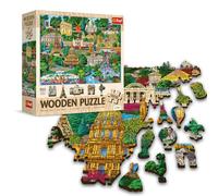 Trefl Puzzles France - 1000 éléments, artisanat du bois, formes irrégulières, 100 symboles et monuments français, puzzle moderne de qualité supérieure à faire soi-même pour adultes et enfants à partir