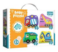 Trefl, Puzzles, Véhicules d'un Chantier de Construction, de 3 à 6 Pièces, 4 Sets, pour Enfants à partir de 2 Ans