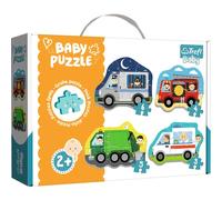 Trefl, Puzzles, Véhicules et Professions, de 3 à 6 Pièces, 4 Sets, pour Enfants à partir de 2 Ans