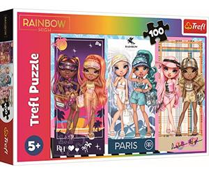 Tréfl - Rainbow High, Poupées Arc-En-Ciel - Puzzle 100 Elements - Puzzle Coloré avec des Personnages de Conte de Fées Rainbow High, Divertissement Créatif, Amusement pour les Enfants à Partir de 5 ans
