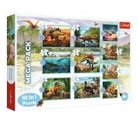 Trefl - Rencontrez Tous Les Dinosaures - Puzzle 10 en 1, 10 Puzzles, de 20 à 48 Eléments - Puzzles de Dinosaures, Différents Niveaux de Difficulté, Divertissement, pour Les Enfants à partir de 4 Ans