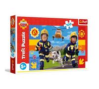Trefl - Sam Le Pompier, Sam Le Pompier Toujours serviable - Puzzle de 100 pièces - Puzzle coloré avec des Personnages de Contes de fées, pour Les Enfants âgés de 5 Ans et Plus