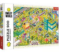 Trefl - Smiley World, Où est Smiley?- Puzzle 500 Pièces - Sourire, Visages Heureux, Emotes, Puzzle DIY Moderne, Divertissement Créatif, Puzzles Classiques pour Adultes et Enfants à partir de 10 Ans