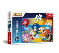 Trefl - Sonic The Hedgehog, Sonic en Action - Puzzle de 60 éléments - Puzzle coloré avec Les Personnages du Jeu Sonic, Divertissement créatif, Jeu pour Les Enfants de 4 Ans et Plus.