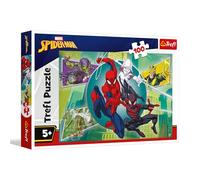 Trefl - Spiderman, Masque d'araignée - Puzzle de 100 pièces - Puzzle coloré avec des Personnages de Contes de fées, pour Les Enfants à partir de 5 Ans