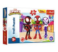 Trefl - Spidey and His Amazing Friends, Les Aventures de Spidey et Ses Amis - Puzzle 30 éléments - Puzzles Colorés avec Les Personnages de Dessins Animés Marvel Spidey et Super Buddies