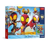 Trefl - Spidey and His Super Friends, Les Aventures de la Spider-Team - Puzzle Maxi 24 pièces - 24 Grandes pièces, Affiche à Collectionner, Divertissement créatif, pour Les Enfants à partir de 3 Ans