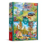 Trefl Summertime Relax 2x500 Piece Jigsaw Puzzle 19"x13" Print, DIY Puzzle, Creative Fun, Classic Puzzle for Adults and Children from 12 Years Old