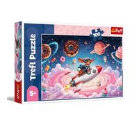 Trefl - Teckel sur Une fusée - 100 pièces - Puzzle coloré avec des Animaux, Divertissement créatif, Jeu pour Les Enfants à partir de 5 Ans
