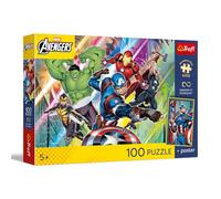 Trefl - The Avengers, Puissance et Puissance - 100 pièces - Puzzle coloré de héros de Conte de fées, combinez avec Vous-même, Affiche à Collectionner Incluse, Divertissement créatif, Amusement pour