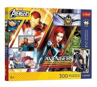 Trefl - The Avengers, Team Force - 300 pièces - Puzzle de héros de conte de fées coloré, combinez-le avec vous-même, poster à collectionner inclus, divertissement créatif, amusement pour les enfants à