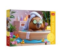 Trefl - The Treflik Family, Capybara au Spa - Puzzle 160 pièces - Puzzle coloré avec Capybara dans Son Spa à Domicile, Divertissement créatif, Amusement pour Les Enfants de 6 Ans et Plus