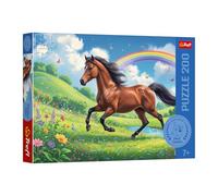 Trefl - The Treflik Family, Cheval majestueux - Puzzle de 200 pièces - Puzzle coloré avec des Animaux, pour Les Enfants de 7 Ans et Plus
