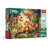 Trefl - The Treflik Family, Inspired by Nature, Les singes et Leurs Amis - 100 pièces - Puzzle coloré mettant en scène des Personnages de Contes de fées, Un Plaisir pour Les Enfants à partir de 5 Ans