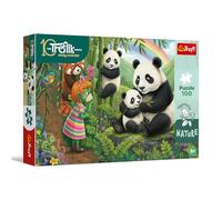 Trefl - The Treflik Family, Inspired by Nature, Panda - 100 pièces - Puzzle coloré mettant en scène des Personnages de Contes de fées, Un Plaisir pour Les Enfants à partir de 5 Ans