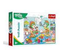 Trefl The Family, Joyeuse Famille Treflik 30 pièces - Puzzles Colorés avec Personnages de Bande Dessinée, Divertissement Créatif, Loisir pour Les Enfants à partir de 3 Ans, 18303, Multicolour