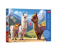 Trefl - The Treflik Family, Lamas colorés - Puzzle de 200 pièces - Un Puzzle Animalier coloré, pour Les Enfants âgés de 7 Ans et Plus