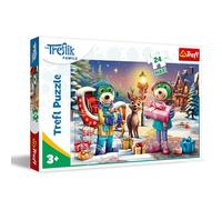 Trefl-The Treflik Family,Le Temps d’hivers avec Les Treflik-Puzzles 24 Pièces Maxi- Puzzles de Noël avec Les Personnages de Bande Dessinée, Loisir pour Les Enfants à partir de 3 Ans