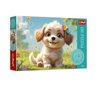 Trefl - The Treflik Family, Puppy be ! - Puzzle de 60 pièces - Puzzle coloré avec Un Chiot, Divertissement créatif, pour Les Enfants de 4 Ans et Plus