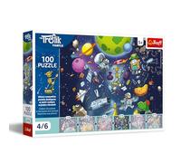 Trefl - Famille Treflik, Robobot dans l'espace - Puzzle de 100 Pièces - Puzzle Coloré de Personnages de Contes de Fées, Collectionnez Tout De Collection, Enfants à partir de 5 ans