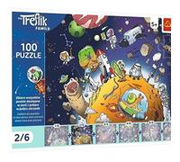 Trefl - Famille Treflik, Treflik dans l'espace - Puzzle de 100 pièces - Puzzle de héros de conte de fées coloré, collectionnez tout de la collection, pour enfants à partir de 5 ans