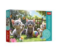 Trefl - The Treflik Family, Trois Chatons - Puzzle de 60 pièces - Puzzles colorés avec des Chatons, Divertissement, Amusement pour Les Enfants de 4 Ans et Plus