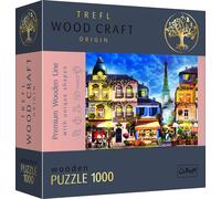 Trefl TR20142 1000 Teile, Wood Craft, unregelmäßige Formen, 100 Figuren Denkmäler und Symbole, modern Puzzle, DIY, für Erwachsene und Kinder ab 12 Jahren Holz, Französische Straße