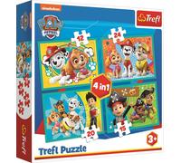 Trefl, Puzzle, Das lustige Team Von Paw Patrol, Von 12 BIS 24 Teilen, 4 Sets, für Kinder AB 3 Jahren
