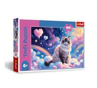 Trefl - Un Chat Domestique - Puzzle 160 Pièces - Puzzle coloré avec Un Chat dans Les Nuages, Divertissement Créatif, Loisir pour Les Enfants à partir de 6 Ans