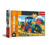 Trefl - Un Véhicule Agricole - Puzzle 60 Pièces - Puzzle coloré avec des Personnages de Bande Dessinée, Divertissement Créatif, Loisir pour Les Enfants à partir de 4 Ans