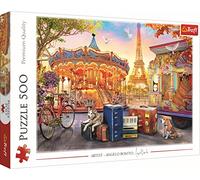Trefl - Vacances à Paris - Puzzle 500 pièces - Parc d'attractions, Chiens, France, Puzzle DIY Moderne, Divertissement Créatif, Fun, Puzzles Classiques pour Adultes et Enfants à partir de 10 Ans