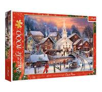 Trefl- Vue sur la Ville Neige Animaux Personnes Période de Noël DIY Divertissement Créatif Cadeau Amusement Puzzles Classiques pour Adultes et Enfants à partir de 12 Ans Blanc, 10602, 1000 Pièces