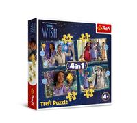 Trefl - Wish, Les rêves Deviennent réalité - Puzzle 4 en 1, 4 Puzzles, de 35 à 70 Pièces - Différents Niveaux de Difficulté, Puzzles Colorés avec Les Personnages des Contes de Fées, Jeu pour Enfants