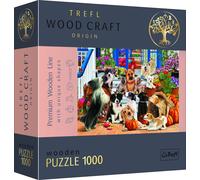 TREFL Wood Craft Origin Puzzle chien amitié 1000 pièces