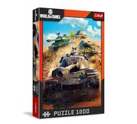 Trefl - World of Tanks, Les Chars en Action - Puzzle 1000 pièces - Puzzle avec Les Chars du Jeu Populaire, pour Adultes et Enfants de Plus de 14 Ans