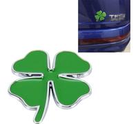 Trèfle à quatre feuilles Symbole de chance Badge Emblème Sticker Styling Car Dashboard Decoration, Size : 4*3.3cm