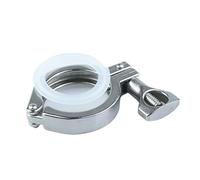 Trèfle à trois pinces sanitaires en acier inoxydable, 0.5 "1.5" 2 "3" 4 "50.5mm25.4mm34mm64mm91mm119mm for virole, raccords de tuyaux de brassage à domicile(Clamp and gasket,38mm x Ferrule 50.5)